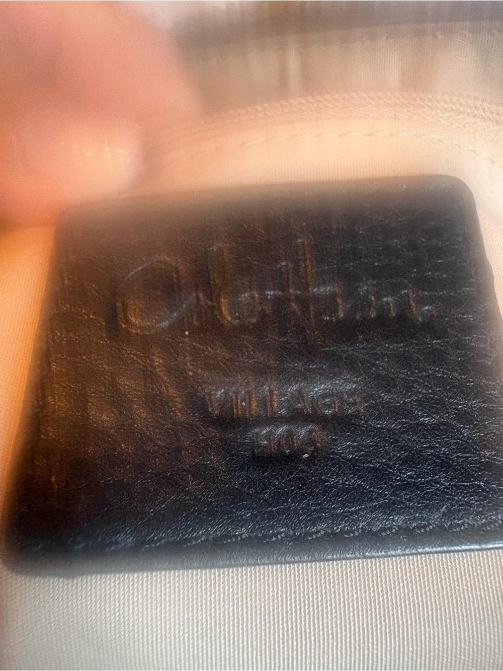Cole Haan Black Leather Satchel Label
